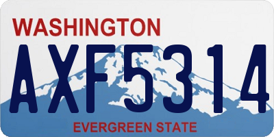 WA license plate AXF5314
