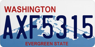 WA license plate AXF5315