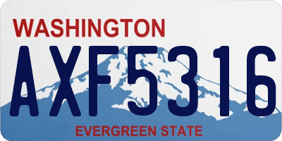 WA license plate AXF5316