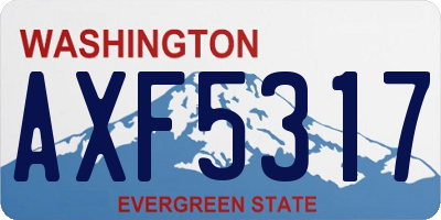 WA license plate AXF5317