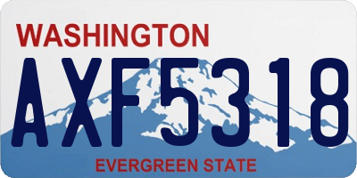WA license plate AXF5318
