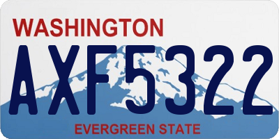 WA license plate AXF5322