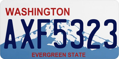 WA license plate AXF5323
