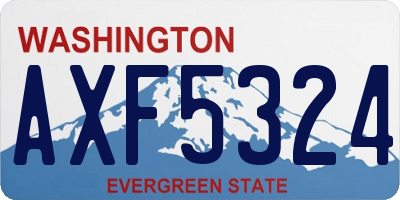 WA license plate AXF5324