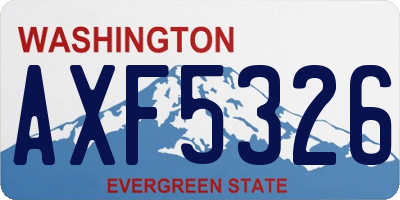 WA license plate AXF5326