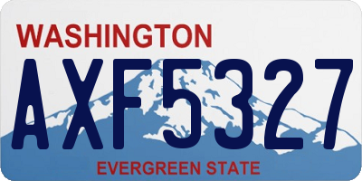WA license plate AXF5327