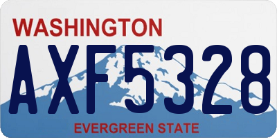 WA license plate AXF5328