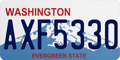 WA license plate AXF5330