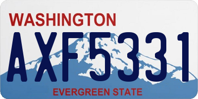 WA license plate AXF5331