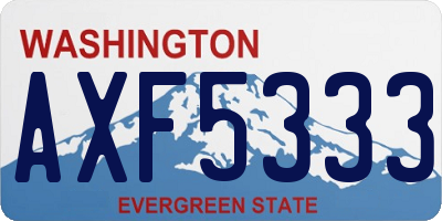 WA license plate AXF5333