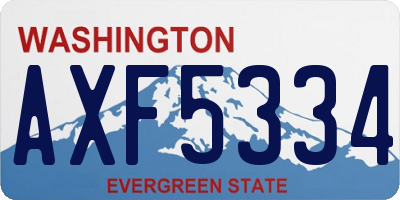 WA license plate AXF5334