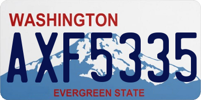 WA license plate AXF5335