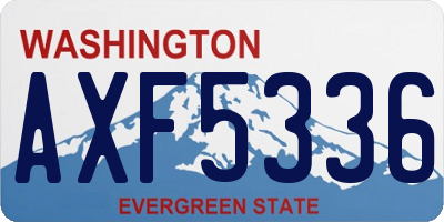 WA license plate AXF5336