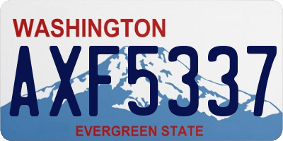 WA license plate AXF5337