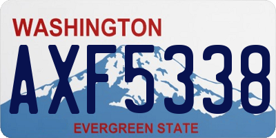 WA license plate AXF5338