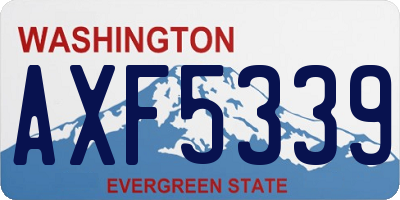 WA license plate AXF5339