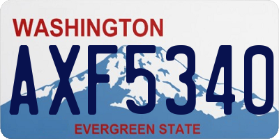 WA license plate AXF5340