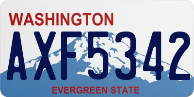 WA license plate AXF5342