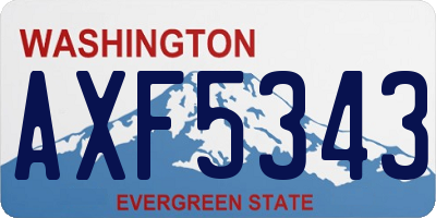 WA license plate AXF5343