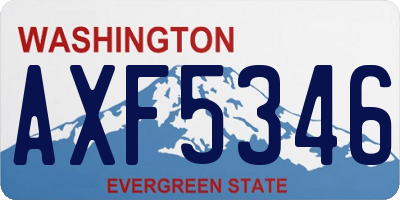 WA license plate AXF5346