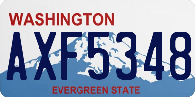 WA license plate AXF5348