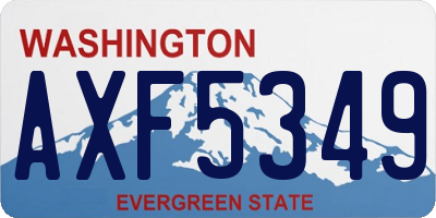 WA license plate AXF5349