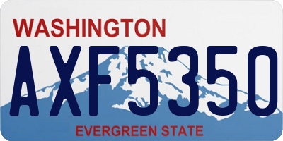 WA license plate AXF5350