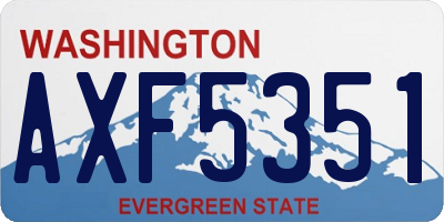 WA license plate AXF5351