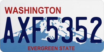 WA license plate AXF5352