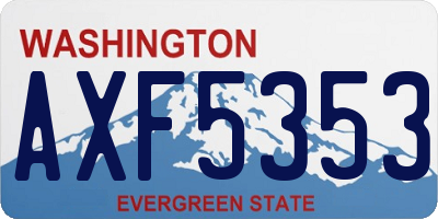 WA license plate AXF5353