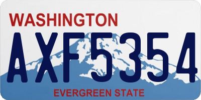 WA license plate AXF5354