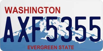 WA license plate AXF5355