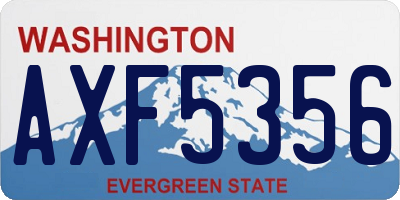 WA license plate AXF5356