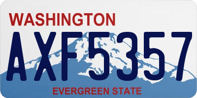 WA license plate AXF5357