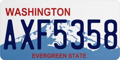 WA license plate AXF5358