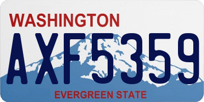 WA license plate AXF5359