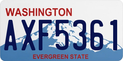 WA license plate AXF5361