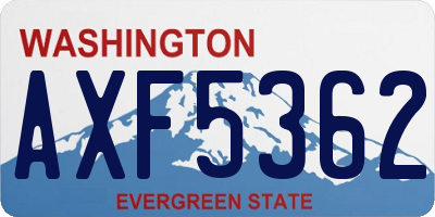 WA license plate AXF5362