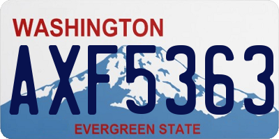 WA license plate AXF5363