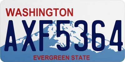 WA license plate AXF5364