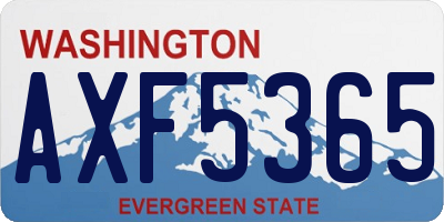WA license plate AXF5365
