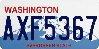 WA license plate AXF5367