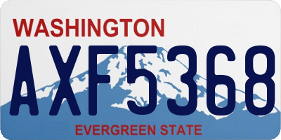 WA license plate AXF5368