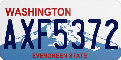 WA license plate AXF5372