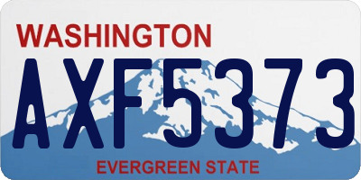 WA license plate AXF5373
