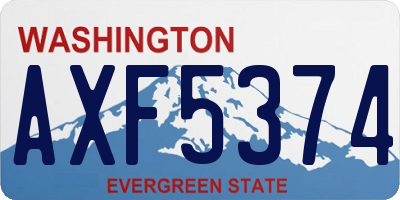 WA license plate AXF5374