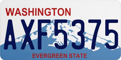WA license plate AXF5375