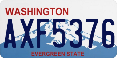 WA license plate AXF5376