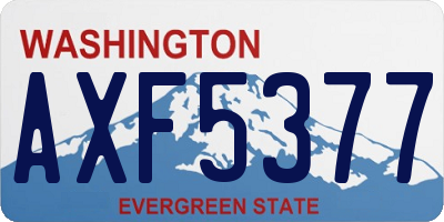WA license plate AXF5377