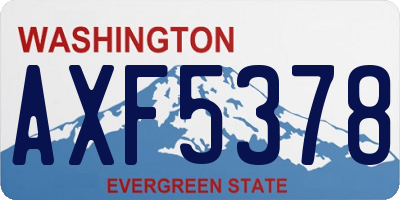 WA license plate AXF5378